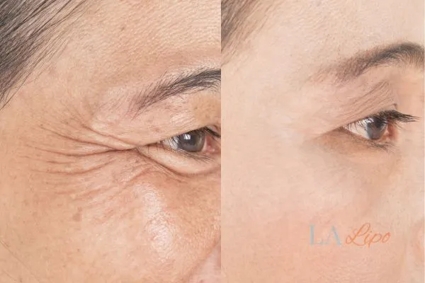 Before and after results of woman - HI-fu wrinkles reduction treatment Basingstoke