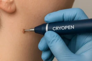 Person receiving skin tag removal Basingstoke